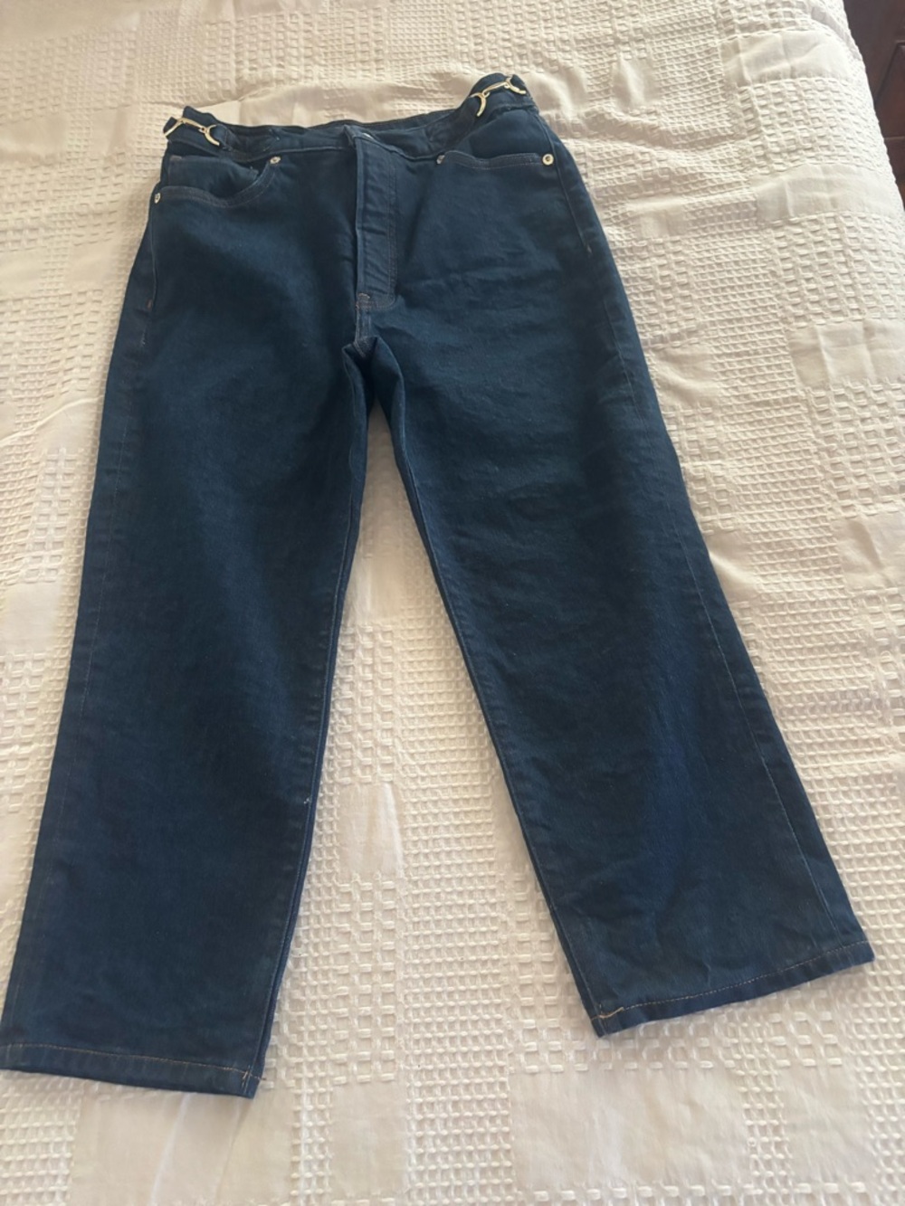 Express Women's Dark Blue Wide Leg Jeans